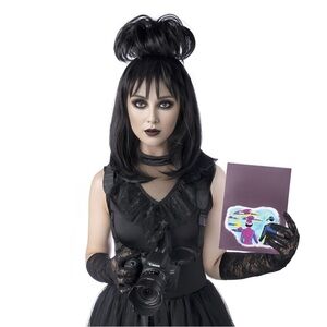 Lydia Deetz Wig Beetlejuice Cosplay Halloween With Wig Cap And Choker New